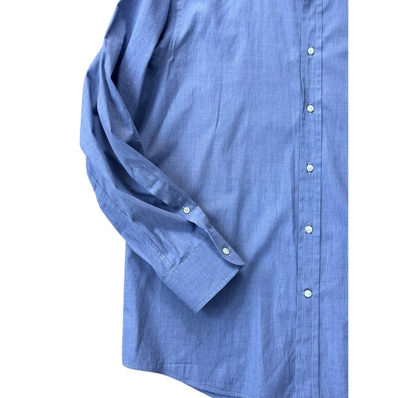 Ralph Lauren Purple Label Dress Shirt Long Sleeve Blue Cotton Blend, Size 17 - Picture 2 of 8